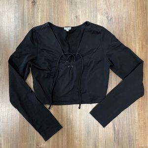 Black Long Sleeve Crop Top Charlotte Russe